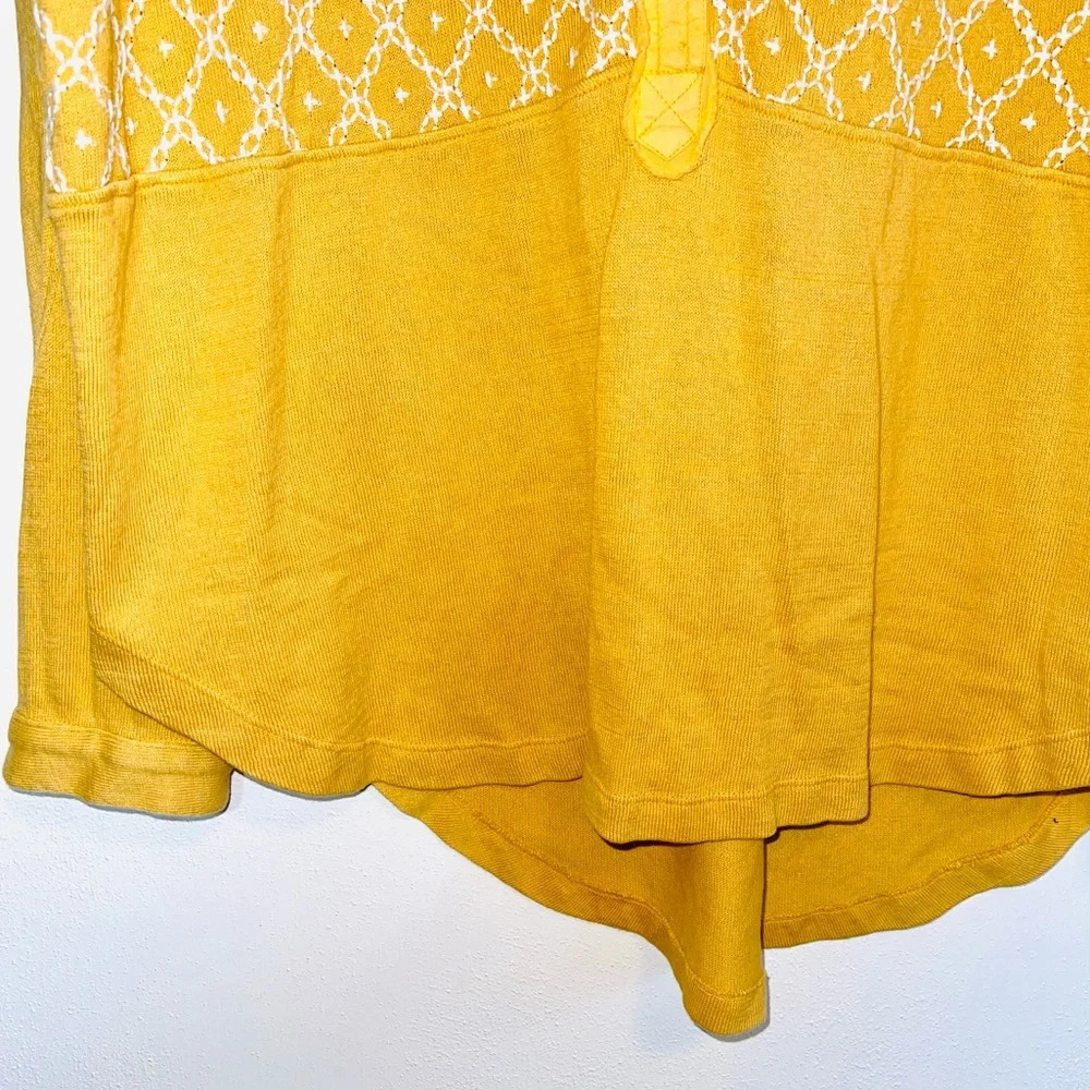 We The Free FP Yellow & White Embroidered Oversized Sweatshirt Xsmall Women’s - Picture 7 of 12